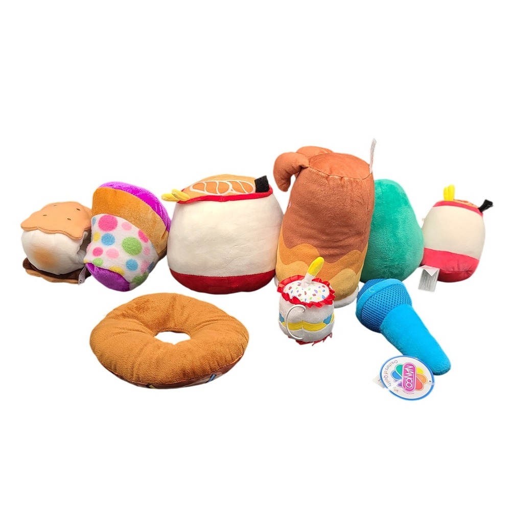 NanCo Rinco Plush Toy Lot Food Coffee Cup S'more Donut Avocado Microphone 9pc